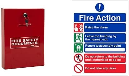 Firechief DHS1 Document Holder with Key Lock, Red
