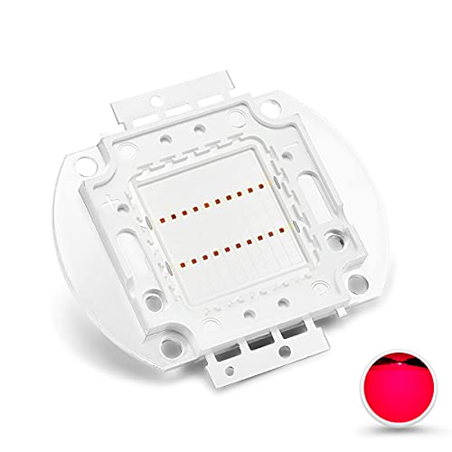 Chanzon �n�C�p���[ LED �`�b�v 20W �f�B�[�v���b�h �A���琬���C�g (650nm-660nm / ���� 600mA / DC 20V-24V / 20 ���b�g) SMD COB �G�~�b�^�[ �_�C�I�[�h �R���|�[�l���g 20 W �r�[�Y DI