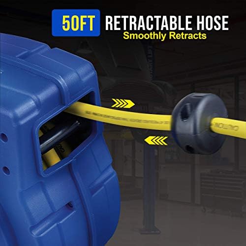 Goodyear Steel Retractable Air Compressor/Water Hose Reel Max. 300PSI (Enclosed Retractable 3/8" X 15M)
