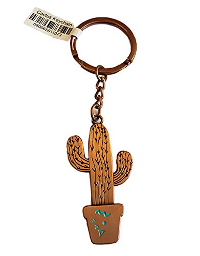 Southwestern Keychain (Bronze) - Southwest Gift Idea - Saguaro Souvenir Gift - Metal Keychain - Native American Design (Cactus)