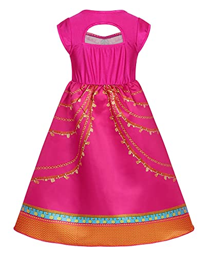 Jurebecia Princess Costume For Girls Princess Dress Up Fancy Birthday Party Role Play Outfit Blue 2-10 Years (Princess Jasmine Dress, 10(8-9Years)) #TOP1