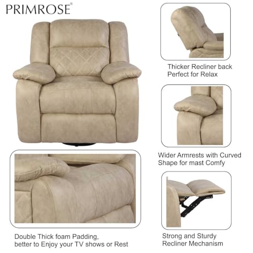 Image of Primrose Christie Single Seater Manual 1R Recliner Sofa | Recliner for Living Room Bedroom & Home Office (Beige)