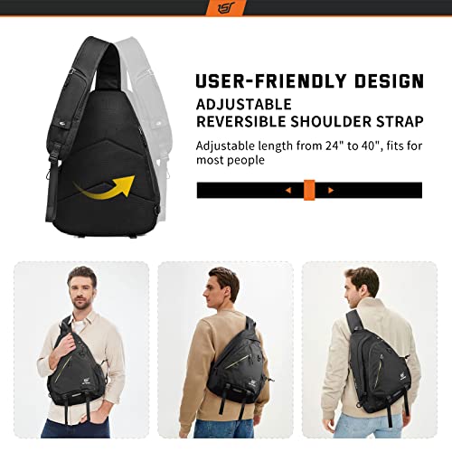 SKYSPER Sling Laptop Bag (Up to 13 Inch) - 18L Crossbody Sling Backpack Travel Shoulder Bag Hiking Daypack for Men Women