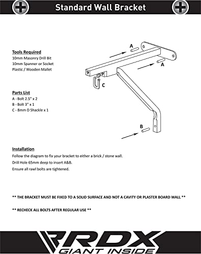 RDX Boxe Supporto a Sacco Staffa Kick Boxing Muro