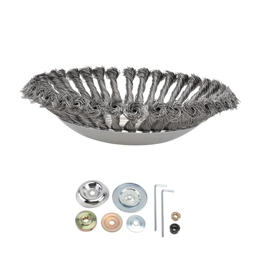 ibasenice 8 Inches Wire Wheel Eater Head Steel Wire Rotating Trimmer 2 Adapters Easy Install