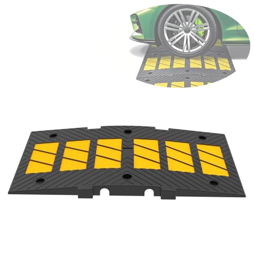 THAIMATS Speed Bumps for Driveway 35"x20"x2" Flexible Installation Connect Multiple Units for Any Road Width Asphalt Concrete Gravel Driveway (Middle Part 1 Pack)