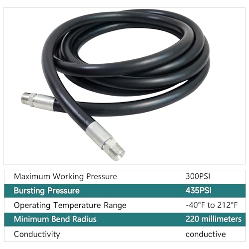 Image of 3 /4 Inch x 20 Foot Fuel Transfer Hose with Dual NPT Threads Connecter Male Fittings Compatible with All Electric Fuel Pumps for Dispensing Diesel, Gasoline, Kerosene, Biodiesel