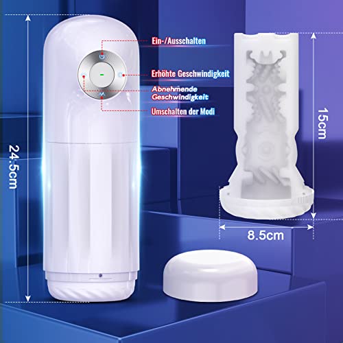 Elektrische masturbator handfree cup met schokfunctie, automatische blowjob, oraal seksspeelgoed 4 telescopische functies & 4 snelheden voor mannen, stil, penisstimulator met 3D siliconen vagina Pussy - Afbeelding 7