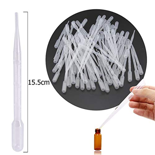Ueetek 100Pcs 3Ml Transfer Pipette Dropper Plastic Graduated Disposable Measuring Pipettors For Mixing Acrylic Paints And Lab #TOP4