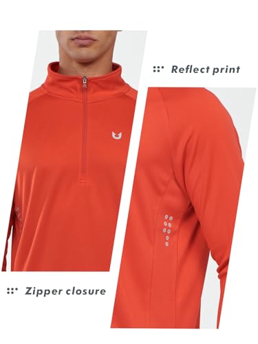 Image of NORTHYARD Men's Quarter Zip Pullover Athletic Running Shirt Long Sleeve