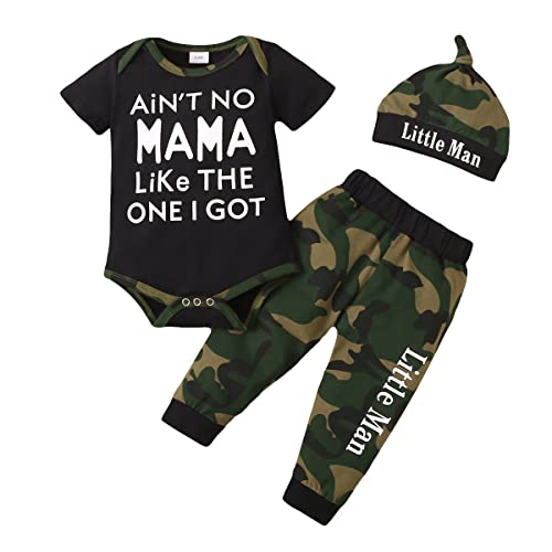 Image of DISAUR Newborn Baby Boy Clothes, Infant Boy Bodysuit Outfits Long Sleeve Romper + Bib Overall Pants Fall Newborn Boy Clothes