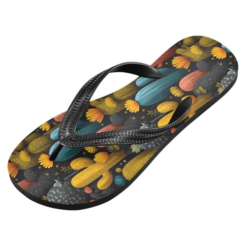 Flip Flop Sandals Colorful Cactus Print for Women Men Beach Outdoor XS2