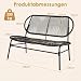 COSTWAY Gartenbank Polyrattan, Sitzbank wetterfest, 2-Sitzer Balkontank bis 300 kg belastbar, Terrassenbank für Garten, Balkon und Terrasse, 118 x 68 x 79 cm, Schwarz