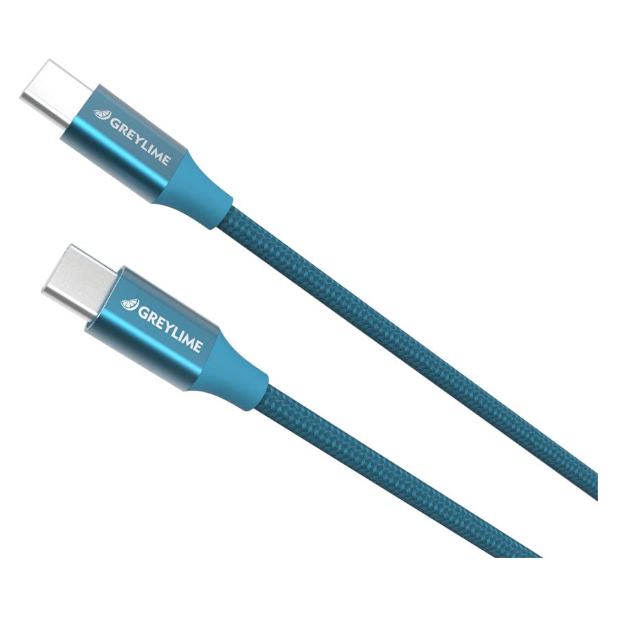 GreyLime USB-C to USB-C Braided Cable Blue 1 m / 3.3 ft, 1 metre - Image 2