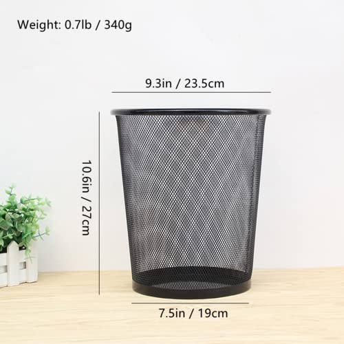 Trash Can Metal Mesh Wastebasket Circular Mesh Waste Paper Bin Small Garbage Can Lightweight & Sturdy For Kitchen Bedroom Bathroom Office #TOP3