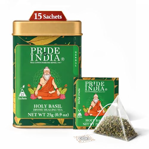 Pride Of India - Natural Holy Basil (Divine Healing Tea), PACK of 1-15 Tea Bags