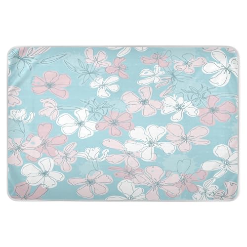 susiyo Vintage Little Floral Bed Pads for Incontinence Mattress Protector Anti-Slip Waterproof Pads (56
