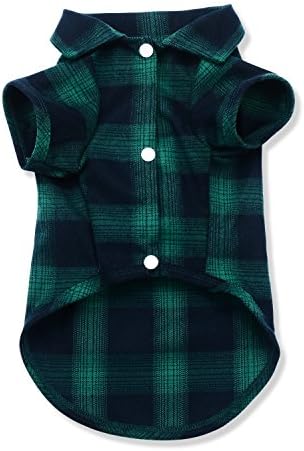 Koneseve Dog Shirt, Pet Plaid Clothes Shirt T-Shirt, Sweater Bottoming Shirt for Small Dog Cat Puppy Grid Adorable Wearing Stylish Cozy Halloween,Christmas Costumes (Green;XL/Extra Large)