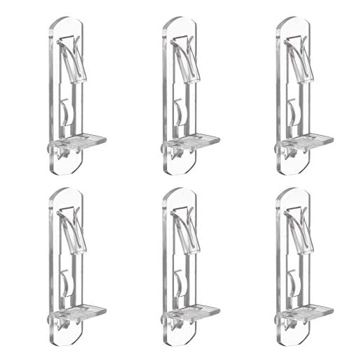 Lanzeuta 30Pcs Shelf Support Pegs Locking Cabinet Shelf Clips, Clear Shelf Holder Plastic Shelf Clips for Kitchen Cabinets Furniture Bookcase, Fits 5mm Diameter Hole & 0.79 Inch Thick Shelf