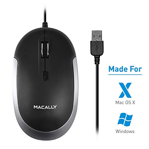 Macally Mini Wired Keyboard and a Quiet Wired Mouse, Matches Beautifully with Space Grey MacBook