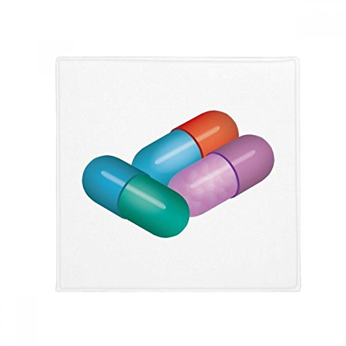 Tapis antidérapant en polyester filé motif gélule multicolore 60X60cm