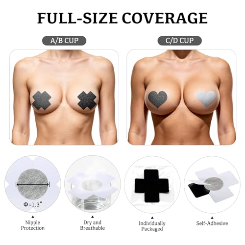 Image of Glitters Pasties Rave Pack Nipple Covers Stickers Disposable Sticky Breast Petals Bra for Women Rave Outfit Party