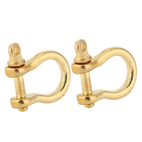 2 Set Ankerschäkel Reines Messing U-Typ Kettenschäkel Schraube Stift Bogenschäkel Schlüsselring Haken Goldene Verbindungsschnalle