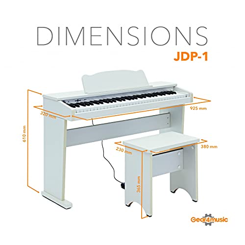 Piano Numérique Junior JDP-1 par Gear4music Blanc - Les Beatles, Paul McCartney, John Lennon, RIngo Starr, George Harrison Piano Numérique Junior JDP-1 par Gear4music Blanc – Image 8