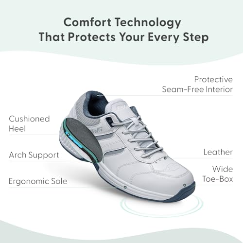 Orthofeet Men's Orthopedic Leather Pacific Palisades Sneakers3