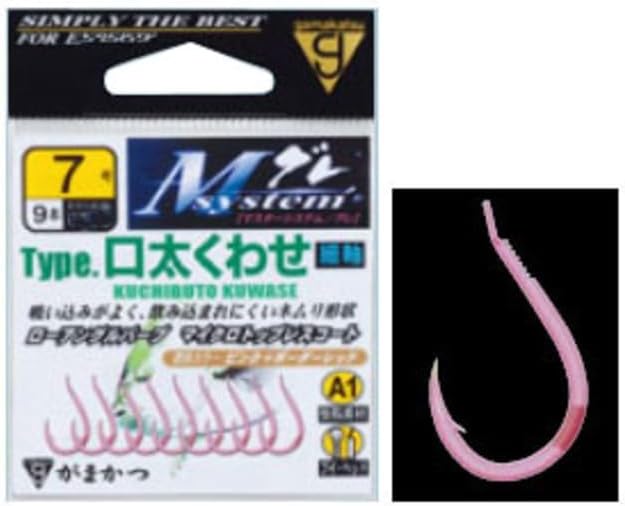 Gamakatsu 67480 Single Hook, M System Type, Thick Mouth, No. 7, 9 Pieces, Okiami Pink