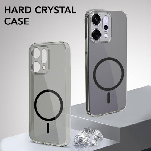 Image of Jkobi Lifetime Anti-Yellow MagSafe Compatible Clear Back Cover Case for Oppo Reno14 Pro 5G | Oppo Reno 14 Pro 5G (Sleek Hard Crystal | Shockproof and Camera Protection)