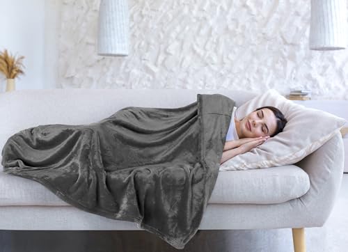Image of Utopia Bedding Fleece Blanket Throw XL Size Grey (50x70 Inches) Ultra Soft Warm Lightweight Anti-Static Cozy Blanket for Bed, Couch, Sofa and Chair, All-Season Home Decor Gift for Men & Women