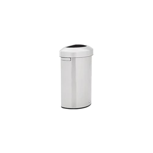 Miniatura 7 de Rubbermaid Commercial Products Contenedor decorativo refinado, 15 galones, cubo de basura delgado de acero inoxidable, interior para vestíbulos de