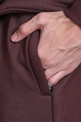 Image of SANE ORIGINALS Winter Fleece Tracksuit with Zip for Men || Full Zipper Sweatshirt and Pajama Set for Men