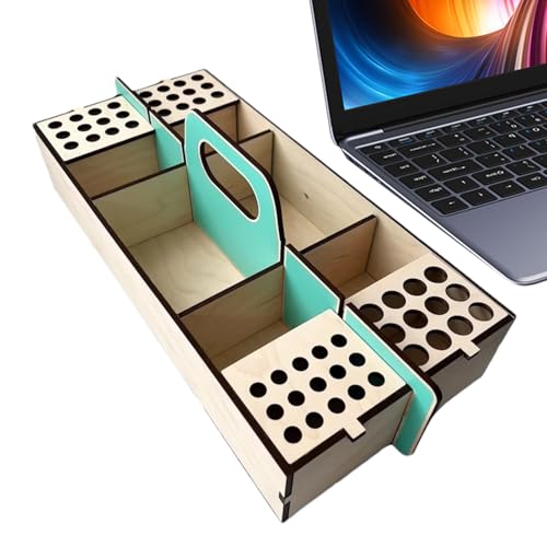 Organisateur pour matériaux artistiques boîte en bois de rangement pour pinceaux et crayons
