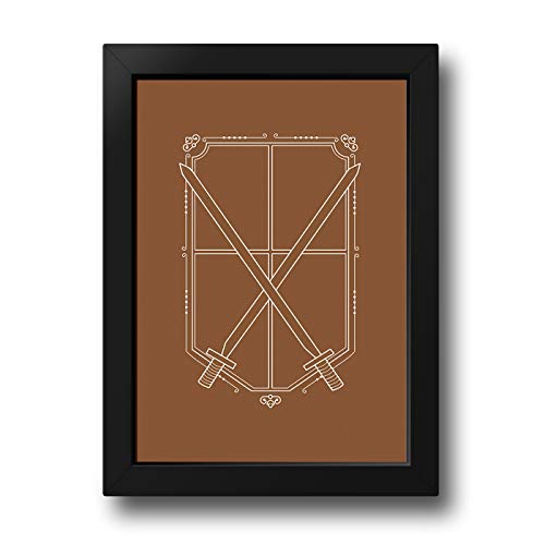 Kit Quadros Anime Shingeki No Kyojin Attack On Titan 20x30 (Preto)