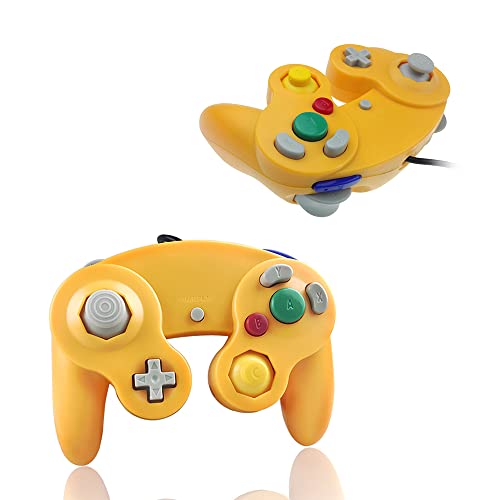 Image of Reiso Gamecube Controller, 2 Pack NGC Classic Wired Controller for Wii Game cube Console (Orange and Green)