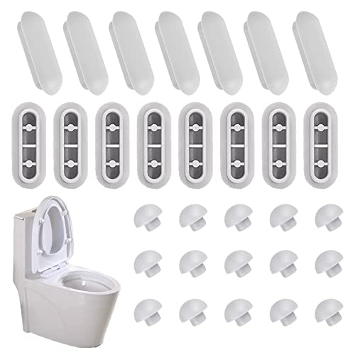 GZLCEU 30 Stück Wc Sitz Puffer, Universal Kunststoff Auflagestopfen für Toilettensitz Stoßstangen Brille Dämpfer für Toilettendeckel (Weiß)