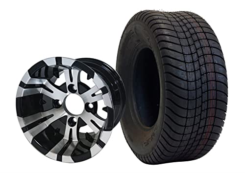 10" Vampire Machined/Black Wheels and 205/65-10 Comfortride DOT Tires - Set of 4