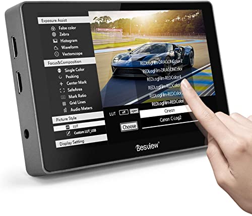 【Desview Authorized】 Desview R7 Field Monitor 7" 1000nit 1920X1200 Touch Screen 4K HDMI in/Output with Mini Cold Shoe, Waveform/Vector Scope/3D-LUT, Support Canon Sony Nikon Panasonic Fujifilm Camera