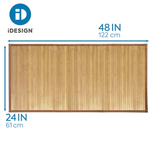 iDesign Bamboo Floor Mat, Medium Size Bath Mat Made of Natural Bamboo, Eco-friendly Rug made for Bathroom, Kitchen and Hallway, Light Brown