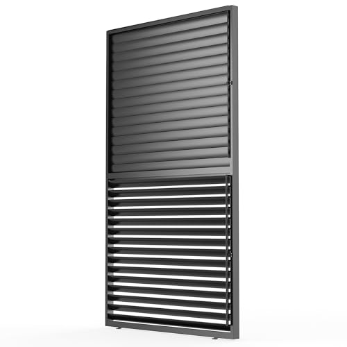 CHERY INDUSTRIAL.COM Louvered Pergola Accessory Aluminum Louver Grille for Optimal Privacy Sunlight Control 1/3 Side Fixed Shutter Wall, Not Included