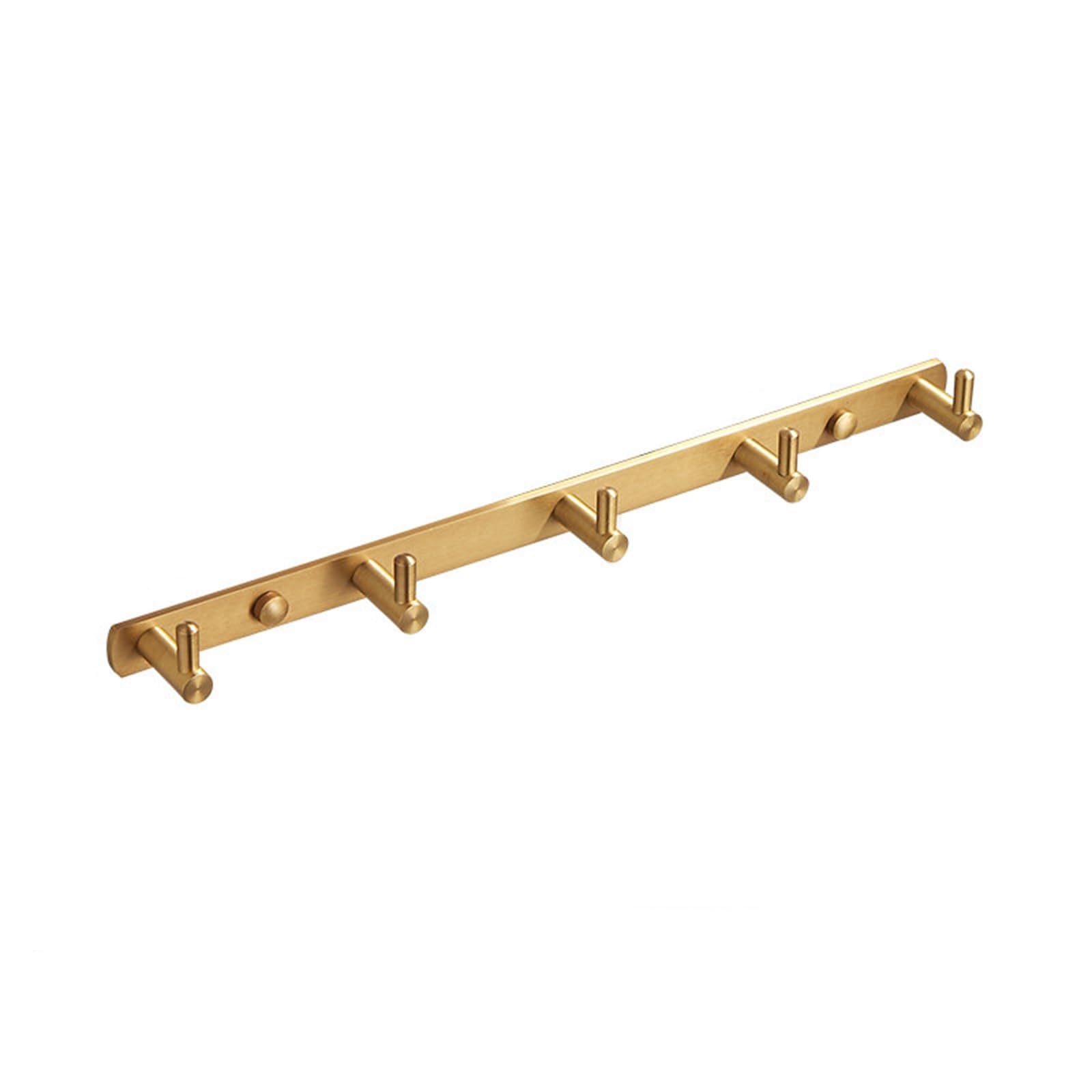 Ganchos de pared de latón macizo dorado cepillado para cocina, montaje en pared, utensilios de cocina, toallero, perchero para colgar en la entrada, baño (36 x 3,5 x 2 cm)