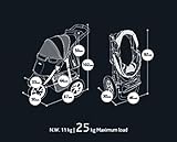 Pet Stroller IPS-070 Schwarz/Silber Hundetragetasche Trolley Innopet Comfort EFA Buggy Faltbarer Haustierbuggy Kinderwagen Kinderwagen für Hunde und Katzen