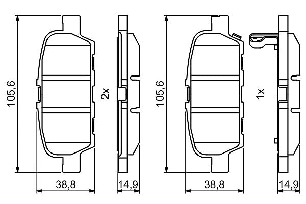 Plaquettes de frein arrière Bosch BP2031 pour auto - 7