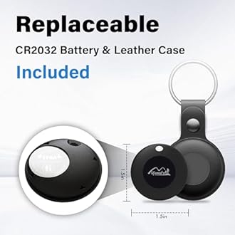 MiLi Key Finder Luggage Tracker, Play Sound, Works with Apple Find My(iOS Only), Apple MFi Certified Portable Bluetooth Tracker, Tracking Tag for Keys Suitcase Bags (3, with Leather Case)