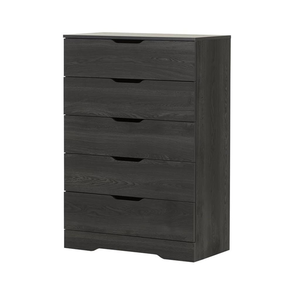 South Shore Trinity Collection 5-Drawer Dresser, Gray Oak with Cutout Handles