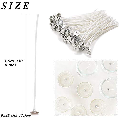 Ericx Light 100 Piece Cotton Candle Wick 6" Pre-Waxed For Candle Making,Candle Diy #TOP1