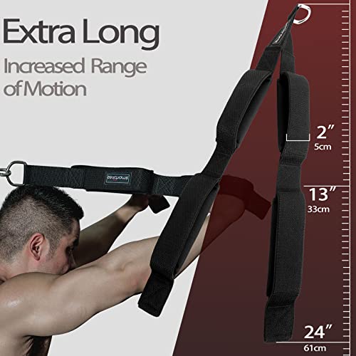 Tricep Rope Cable Attachment For Gym 2 Handles Built In 1 Strap,Long Rope Cable Attachment Greater Range Of Motion, Tricep Pull Down Rope For Facepulls, Push Downs, Crunches #TOP5