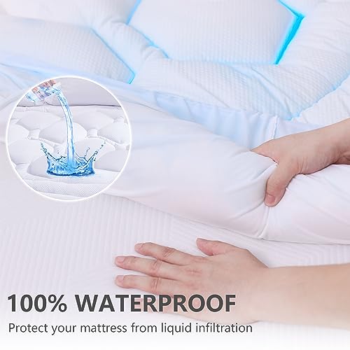 Protector de colchon acolchado de tamaño individual con tacto premium 3